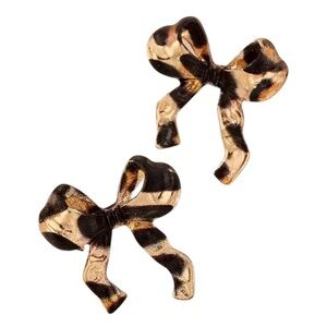 Gold and Black Bow Earrings